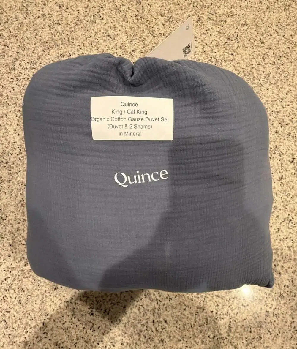 Quince Organic Cotton Gauze Duvet Set King / Cal King in Mineral